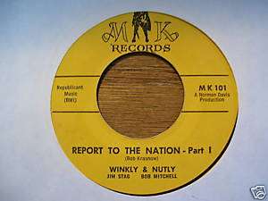 WINKLY & NUTLY REPORT TO THE NATION 45 RPM  