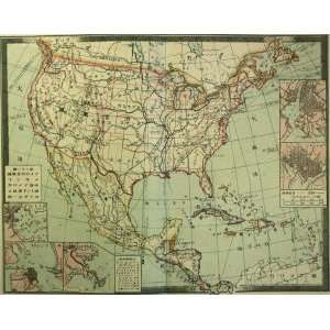  Meiji 44 Map of the United States (1911)