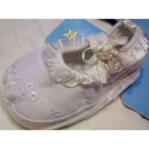   Baby Girl New Born, White Fabric, Cute Soft Booties Shoes Baby