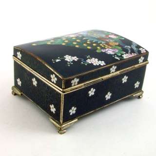 Inaba Peacock Japanese Cloisonne Music Box  