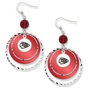 Kansas City Chiefs Game Day Earrings W/ Red Bead