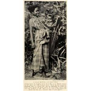  1928 Aboriginal Sakai Mother Child Baby Sling Malaysia 