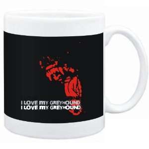  Mug Black  I love my Greyhound  Dogs