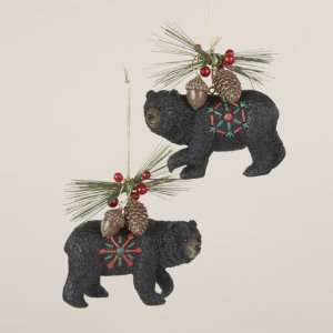   Country Inspired Black Bear Christmas Ornaments 3.5