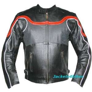    ONE TONE MOTORCYCLE CE ARMOR LEATHER JACKET RED BIKE 50 Automotive