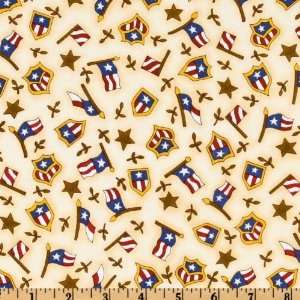  44 Wide American Valor Cream Fabric By The Yard Arts 