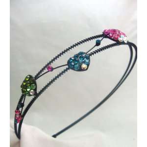  Colorful Crystal Hearts Headband 
