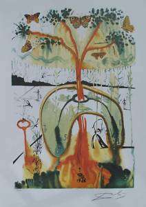 Salvador Dali Signed Numbered Lithograph MAD TEA PARTY  