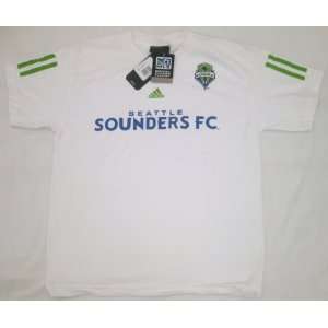 MLS Adidas Seattle Sounders Youth 3 Stripe T Shirt Jersey Small (Size 