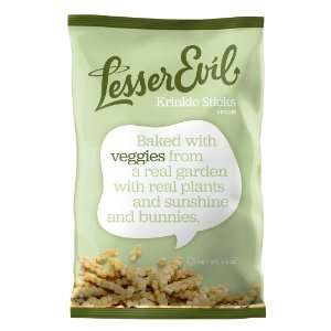 LesserEvil Krinkle Sticks, Veggie, 4.5 oz Bags (Pack of 12)  