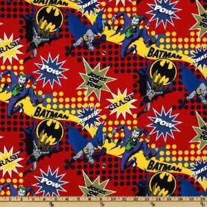  44 Wide The Jokers Back Batman and Joker Red Fabric By 
