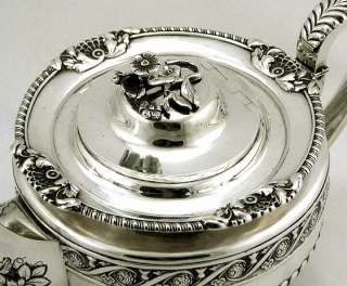   Silver Geo III Thistle Leaf Teapot James Fray Dublin 1820  