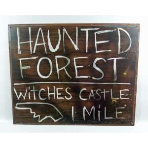 Wizard of OZ   Haunted Forest, Witches Castle 1 Mile   Vintage Tin 