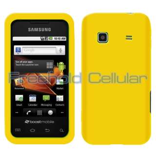 Yellow Silicone Skin Cover Case + Film for Samsung Galaxy Prevail 