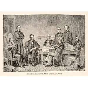   Emancipation Proclamation Civil War   Original Wood Engraving Home