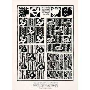  1929 Print Bird Motif Graphic Design Pattern Decorative 