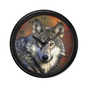  Gray Wolf Dog Wall Clock by 