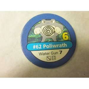 Pokemon Master Trainer 1999 Pokemon Chip Blue #62 Poliwrath 6 Water 