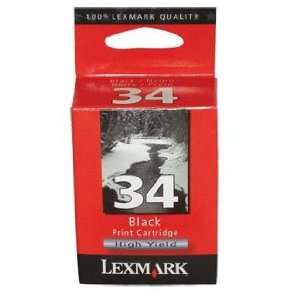  PRINTER SUPPLIES, LEX Inkjet Cartridge # 34 Black 18C0034 