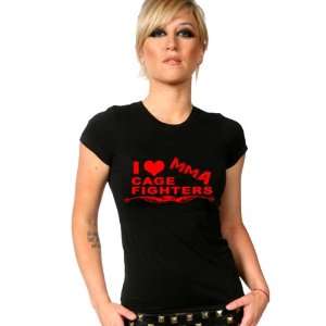 com I Love MMA Cage Fighters Black Baby Doll Shirt Available In Sizes 