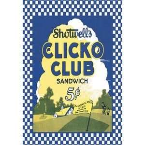  Clicko Club Sandwich   12x18 Framed Print in Gold Frame 