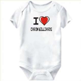  Baby Bodysuit White I love Carom Billiards  Sports 