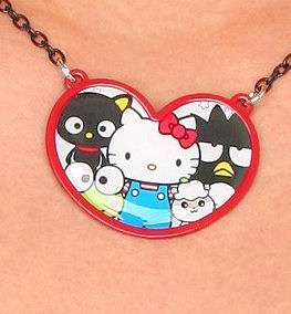 HELLO KITTY~ 50TH ANNIVERSARY FRIENDS HEART NECKLACE  
