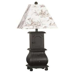  Bombe Style 30.5 Table Lamp with Drawer and Door