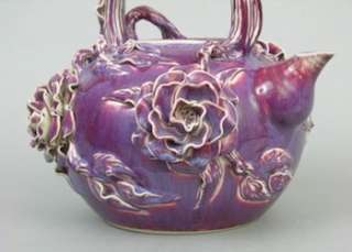 Large Oriental Teapot with Glazed Porcelain  