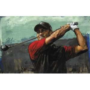   Stephen Holland   Tiger Woods   Tee Off Canvas Giclee
