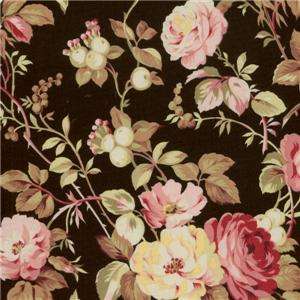  Pandolph St Remy Provence Pink Black Yellow Floral Rose Quilt Fabric