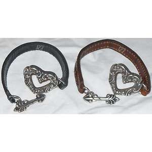 Ladies Brighton Valentine Heart & Arrow Clasp Cupid Leather Bracelet 