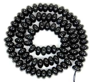 4x8mm Natural Black Obsidian Rondelle Beads 15.5  