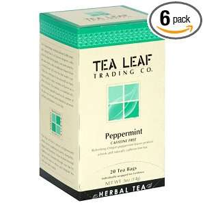 Tea Leaf Trading Company Peppermint Tea, 20 Count Bags (Pack of 6 
