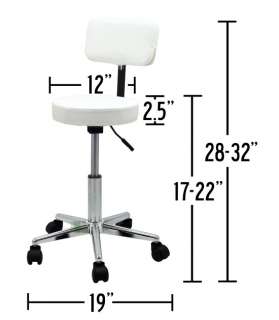 WHITE Hydraulic Adjustable Height Stool Chair Facial Salon NAIL Beauty 