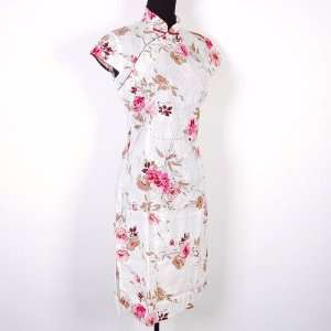  Women Cotton Mini Dress Cheongsam White Available Sizes 0 
