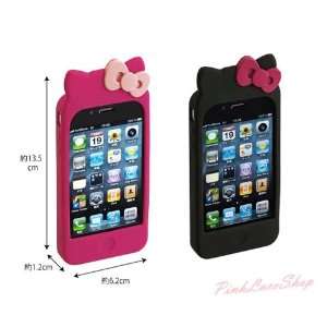  Cute Hello Kitty Double Bow Soft Silicone Case for iPhone 