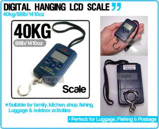 DIGITAL 40kg 20g WEIGHT HANGING SCALE LUGGAGE FISHING 1  