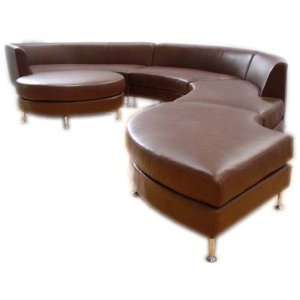 Buena Vista 5 pc Sectional Sofa BROWN LEATHER