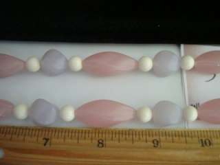 VINTAGE AVON NECKLACE 1990 SHADES OF SPRING PINK PURPLE FAUX IVORY 
