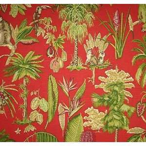   Monkey, Palm, Parrot Etc Color Grenadine Braemore Fabric By the Yard