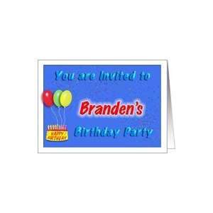  Brandens Birthday, Invitation to the Party Card Toys 