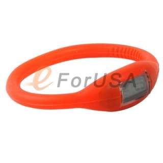 Negative ions Silicone Rubber Sport Digital Wrist Bracelet Jelly Watch 