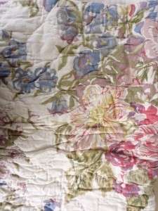 NIP NOBLE EXCELLENCE KING QUILT BLOOMSBURY CREAM & PASTEL FLORAL 