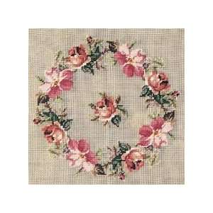   Roses Pre Embroidered Tapestry Seat Cover/Pillow