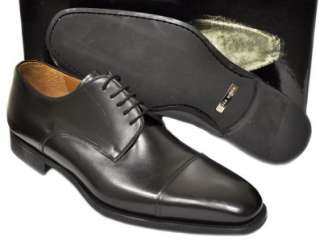 New Magnanni Mens Shoes Cap Toe Blucher 12571 Black Made In Spain $295 