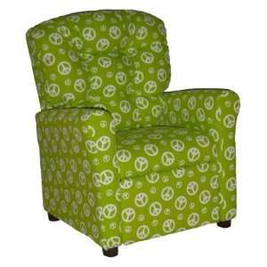  Brazil Furniture 4 Button Back Child Recliner   Chartreuse 