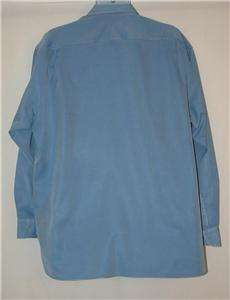 Lorenzini blue cotton dress shirt size 17 x 35 EUC  