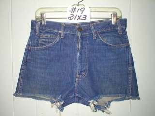 60s LEVI Denim Jeans Cut  Off Shorts 31X3 Indigo Blue  
