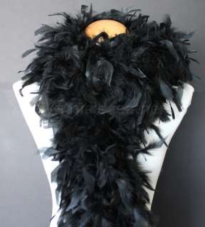 100g Chandelle Feather Boa boas, Black, very fluffy  